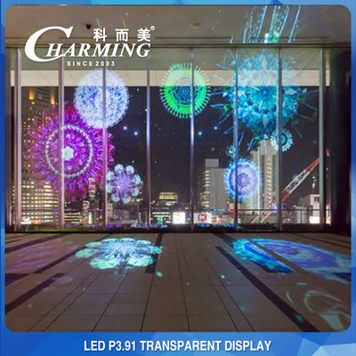 RGB Transparante het Glasvertoning van P3.91, 500x1000mm het LEIDENE van de Glasmuur Scherm