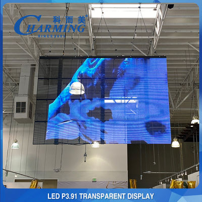 3D P3.91-7.8 Transparant LED-videomuurglas Scherm Gegoten aluminium materiaal