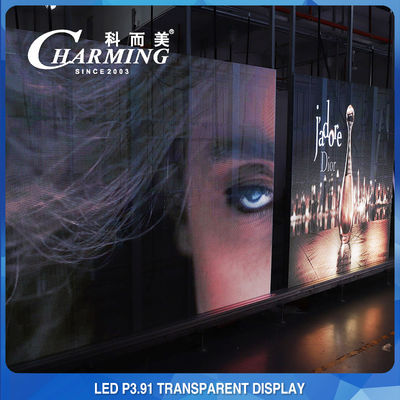 100*50cm Pixel Pit 3.91MM Transparent LED Display Hoog transparantie 70%