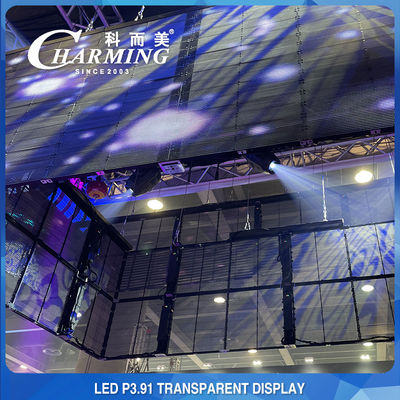 100*50cm Pixel Pit 3.91MM Transparent LED Display Hoog transparantie 70%
