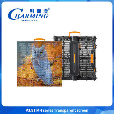 Screen Transparent Film Glass Wall For Advertising Video Flexible Window Panel High Digital 3D P3.91 Led Indoor