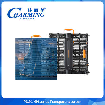 Buiten LED gordijn display Transparent 3.91mm glas venster video muur voor gebouw