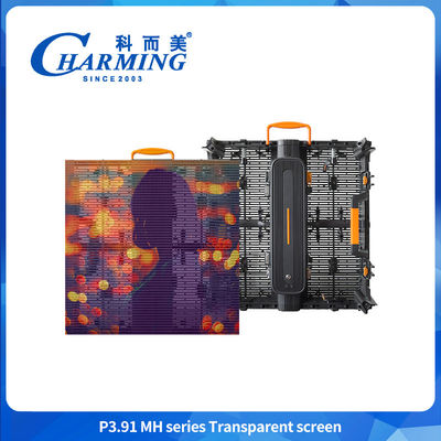 Buiten LED gordijn display Transparent 3.91mm glas venster video muur voor gebouw
