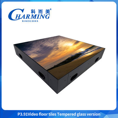 Custom Indoor And Outdoor Ultra Thin Glass Gob Cover Iron Frame Stage Floor Interactief Digitaal Panel Video Muur Dansvloer LED Scherm