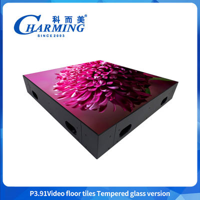4K Wedding Dance Floor SMD1921 P3.91 LED 3D Interactief Effect Gob Craft Lichtend RGB Volkleurig Glasmateriaal LED Video Floor Tile