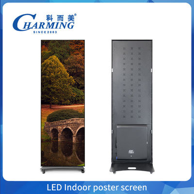Warm verkopende reclame Led poster scherm met wielen vloer staan