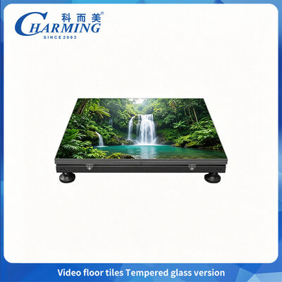 Hoog verfrissend gehard glas LED-vloerdisplay dat flikkervrij beeldmateriaal en eenvoudig onderhoud levert voor uitzendstudio's en verhuurstages