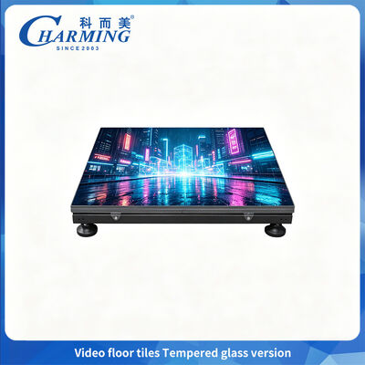 Hoog verfrissend gehard glas LED-vloerdisplay dat flikkervrij beeldmateriaal en eenvoudig onderhoud levert voor uitzendstudio's en verhuurstages