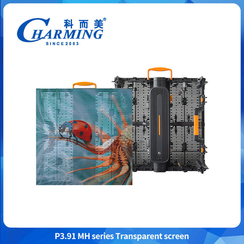 Screen Transparent Film Glass Wall For Advertising Video Flexible Window Panel High Digital 3D P3.91 Led Indoor