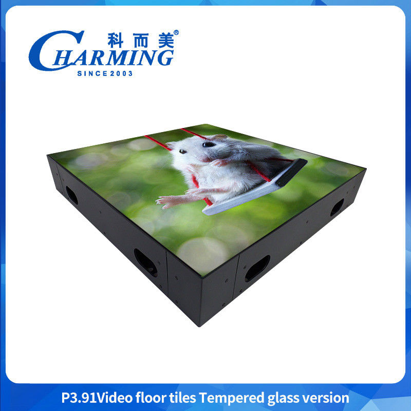 Custom Indoor And Outdoor Ultra Thin Glass Gob Cover Iron Frame Stage Floor Interactief Digitaal Panel Video Muur Dansvloer LED Scherm