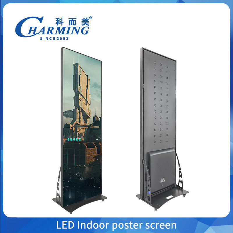 Verplaatsbaar 4k LED-posterbeeldscherm P1.86, P2 Advertentie LED Video Wall Display