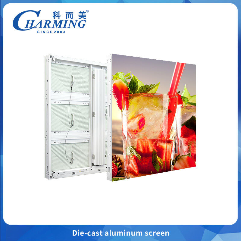 IP65 Buitenaardse LED-display van gegoten aluminium P4.44-P10 Voor-/achteronderhoud Ultra licht 25 kg/kast