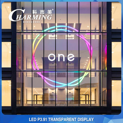 RGB Transparante het Glasvertoning van P3.91, 500x1000mm het LEIDENE van de Glasmuur Scherm