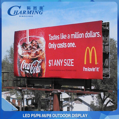 P5 Naadloze Outdoor LED Reclame Scherm Paal Gemonteerd 320x160mm