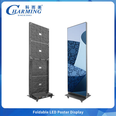 High-Brightness Foldable LED Poster Display met GOB-duurzaamheid en remote content management voor winkelcentra en conferentieruimtes